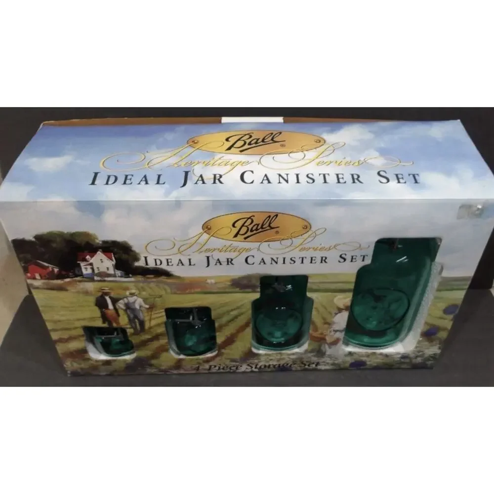 New! Vintage Ball Heritage Series Ideal Jar Aqua Canister Set 1998-Brand New!
